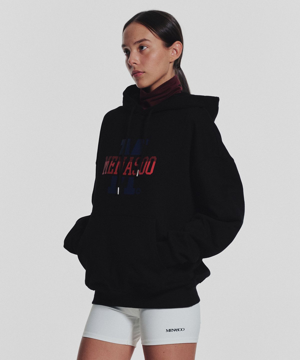 미나수(MENASOO) Menasoo Basic Hoodie_Black