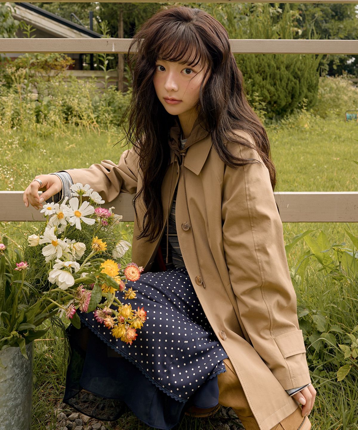올리브 데 올리브(OLIVE DES OLIVE) 금속로고장식 스트라이프 티셔츠 OE5AE8310