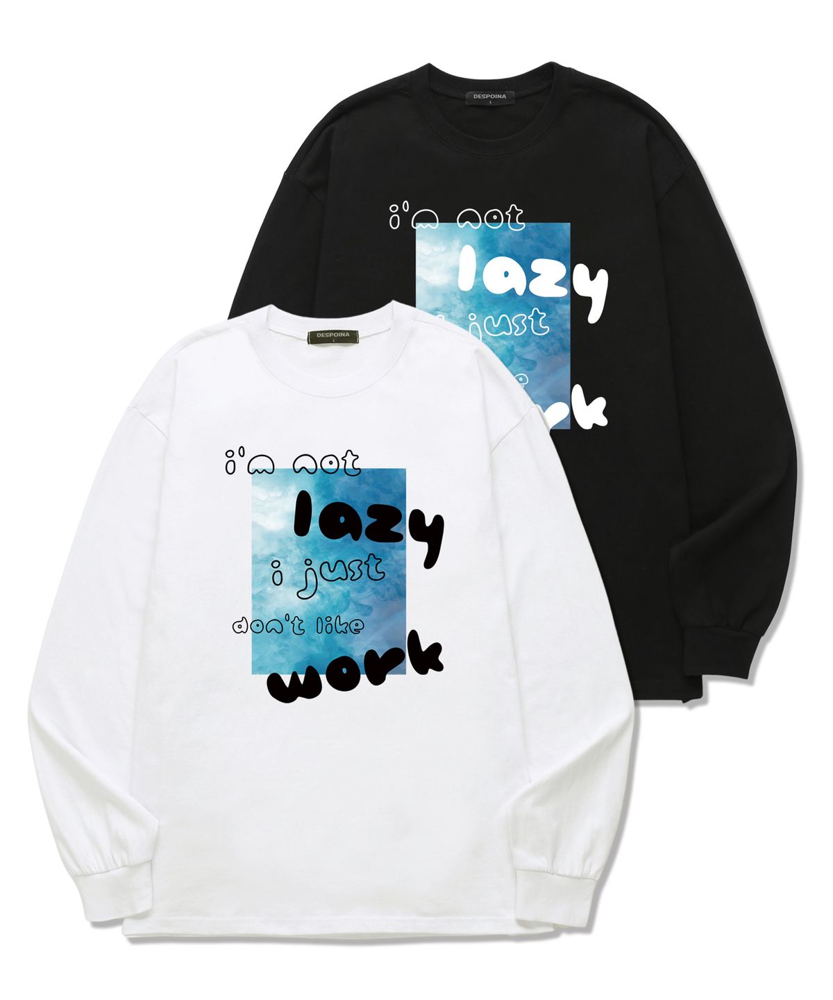 우즈(OUSE) NOT LAZY 롱슬리브 (DLS032) 화이트
