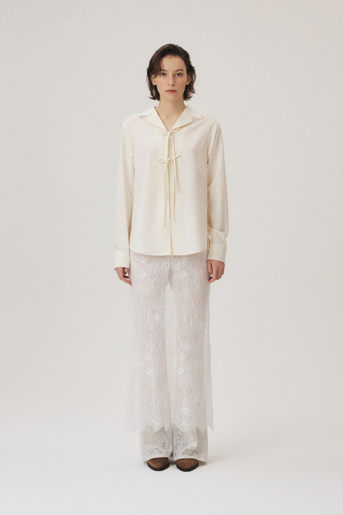 쿠메(KUMÉ) Layerig Lace Skirt, White