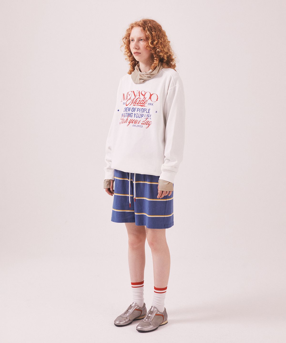미나수(MENASOO) Menasoo Pigment Oversized Sweatshirt_White