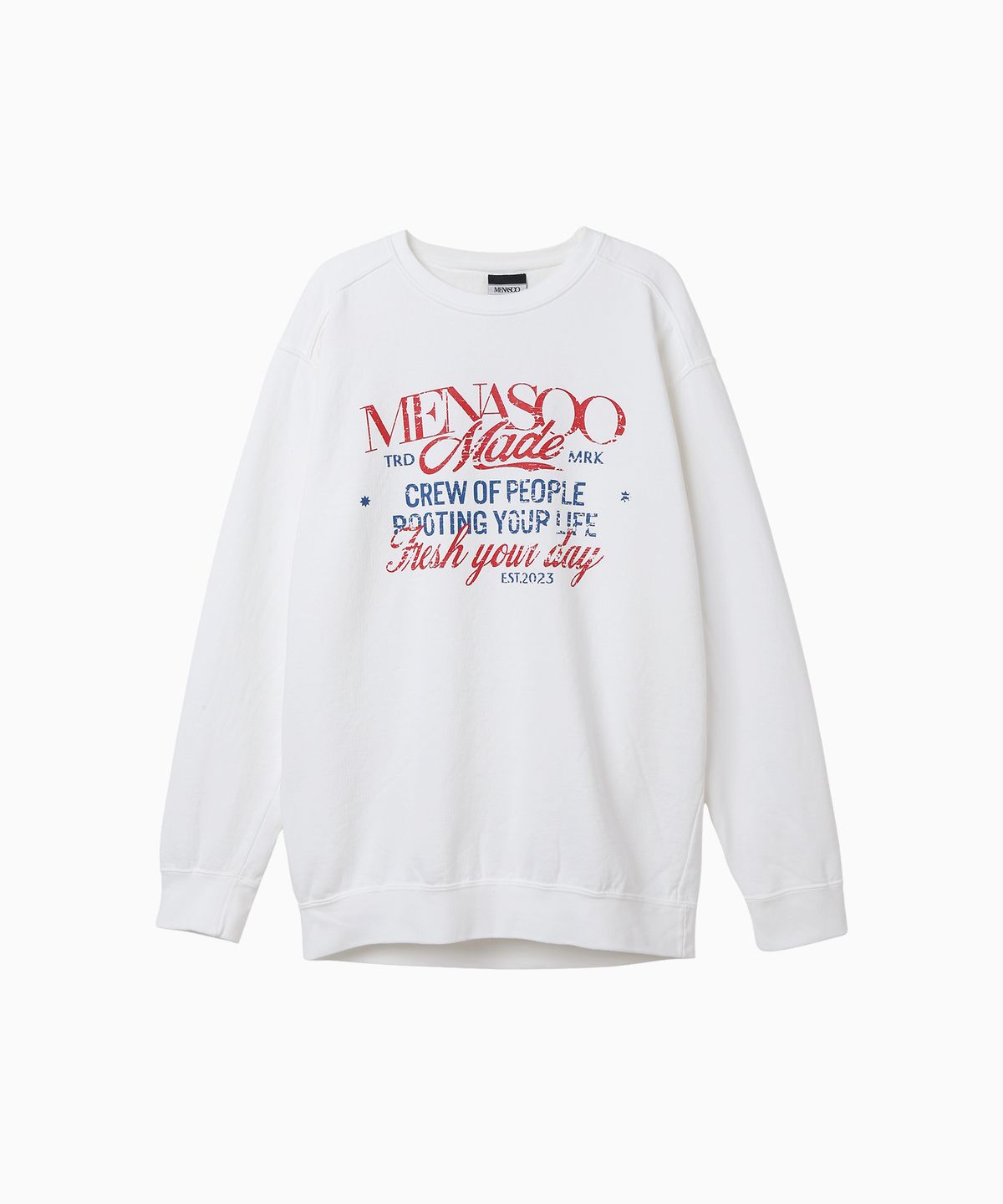 미나수(MENASOO) Menasoo Pigment Oversized Sweatshirt_White