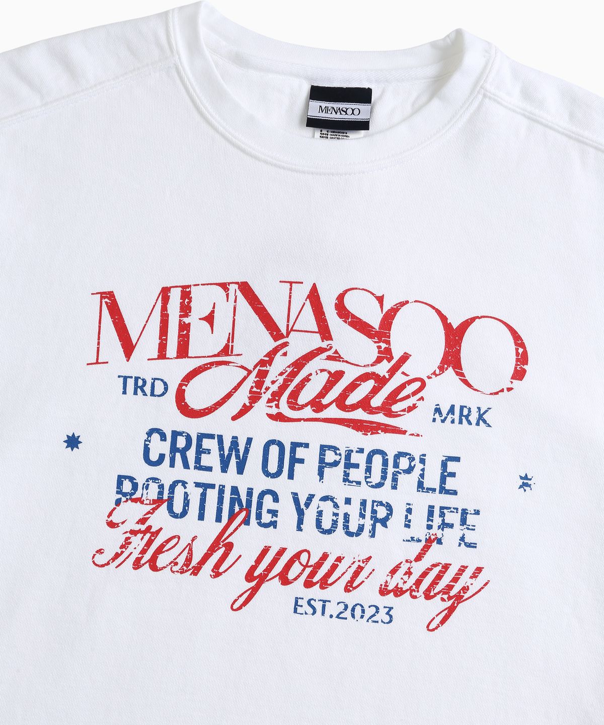 미나수(MENASOO) Menasoo Pigment Oversized Sweatshirt_White