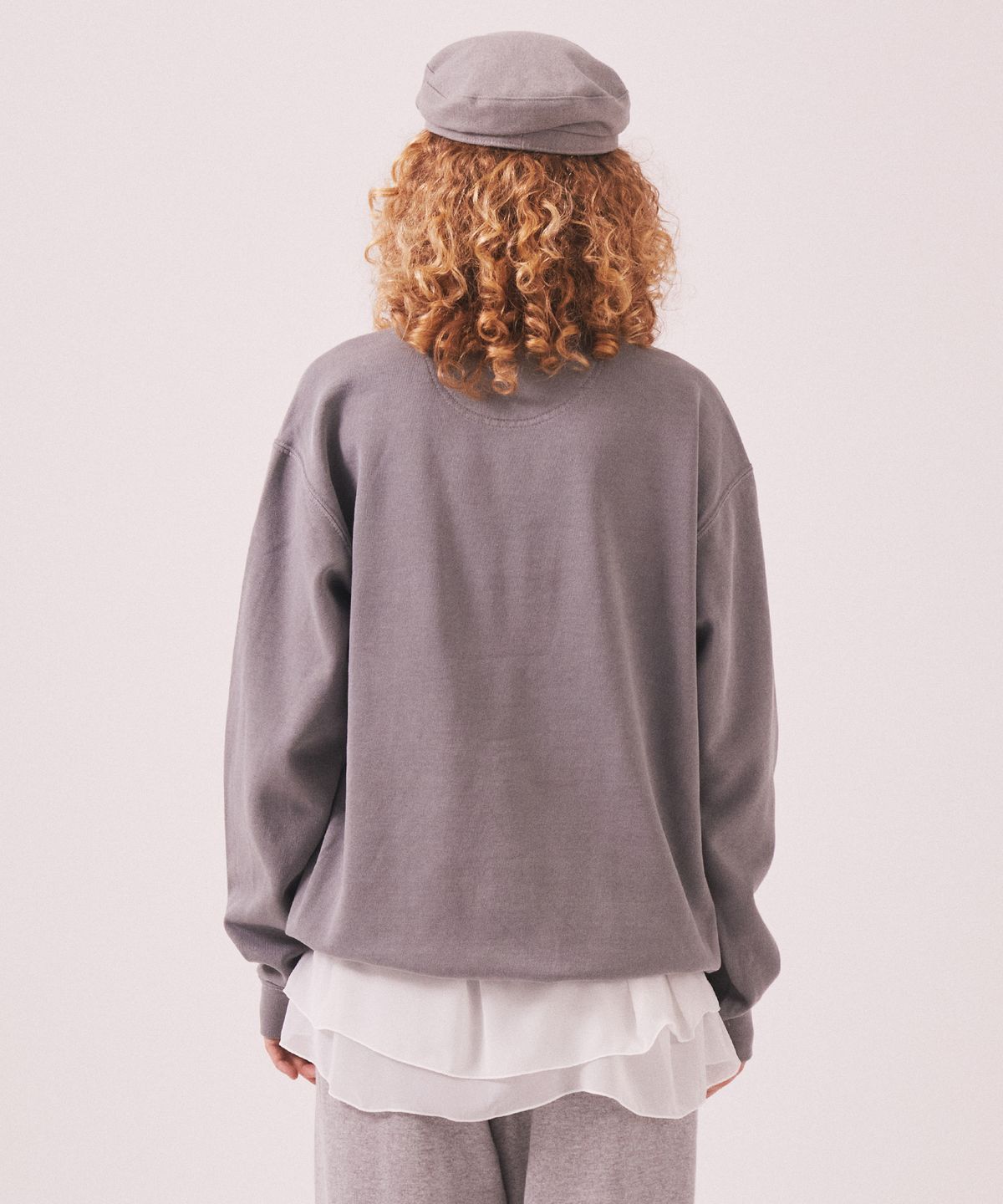 미나수(MENASOO) Menasoo Pigment Oversized Sweatshirt_Gray