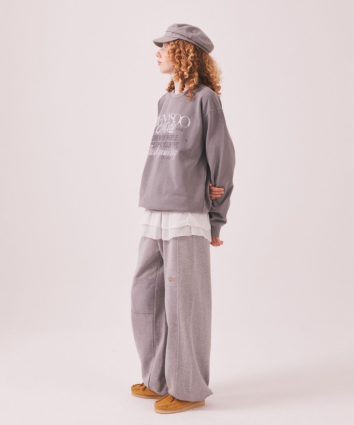 미나수(MENASOO) Menasoo Pigment Oversized Sweatshirt_Gray
