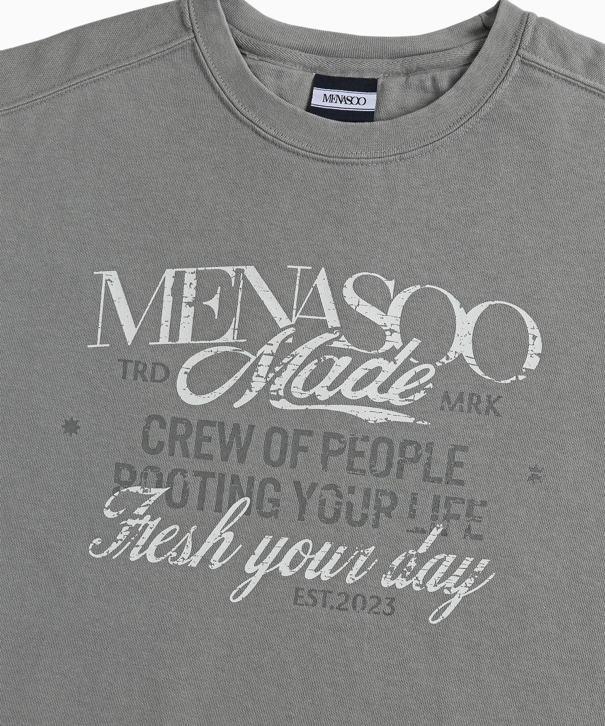 미나수(MENASOO) Menasoo Pigment Oversized Sweatshirt_Gray