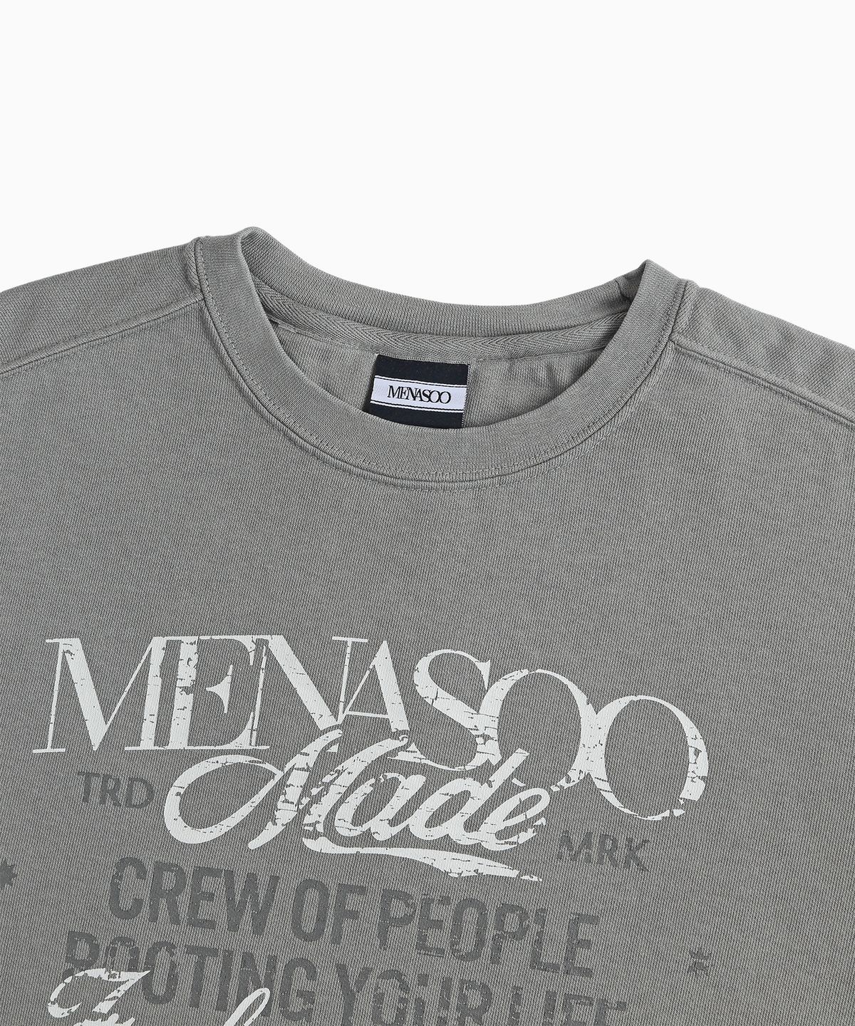 미나수(MENASOO) Menasoo Pigment Oversized Sweatshirt_Gray
