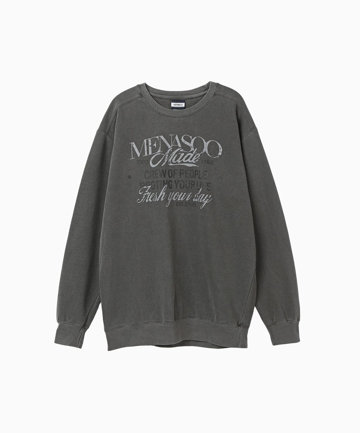 미나수(MENASOO) Menasoo Pigment Oversized Sweatshirt_Charcoal