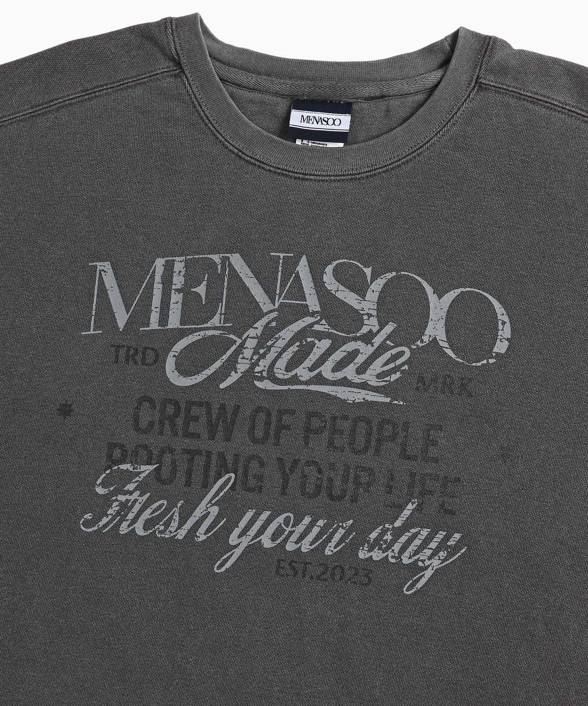 미나수(MENASOO) Menasoo Pigment Oversized Sweatshirt_Charcoal