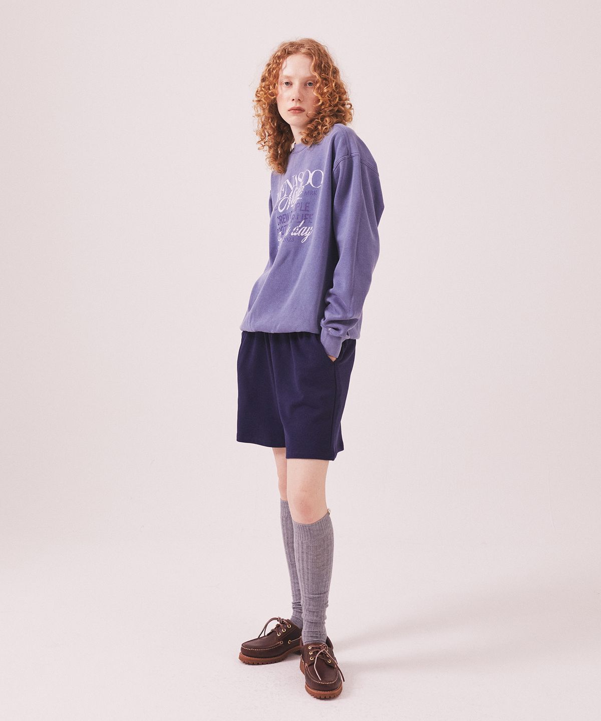 미나수(MENASOO) Menasoo Pigment Oversized Sweatshirt_Blue