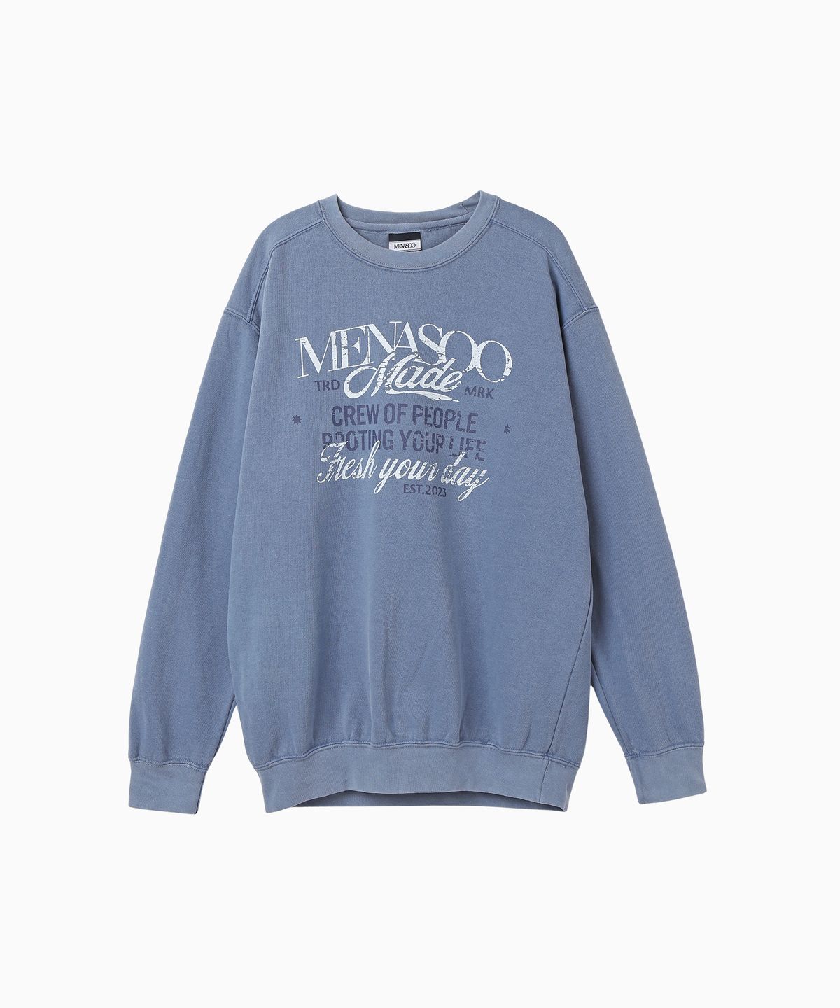 미나수(MENASOO) Menasoo Pigment Oversized Sweatshirt_Blue