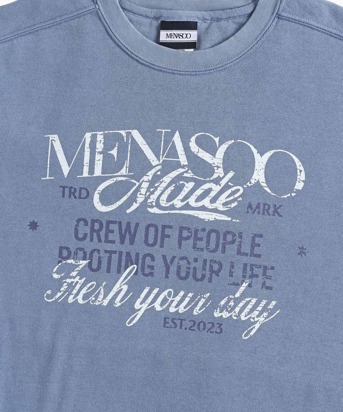 미나수(MENASOO) Menasoo Pigment Oversized Sweatshirt_Blue