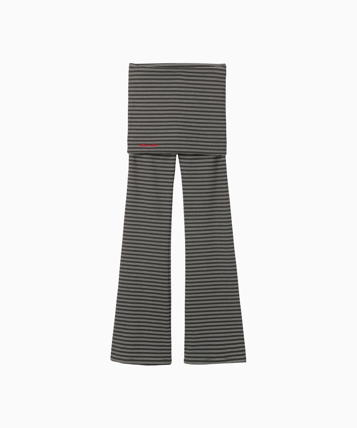 미나수(MENASOO) Brushed Striped Skirt Pants_Black