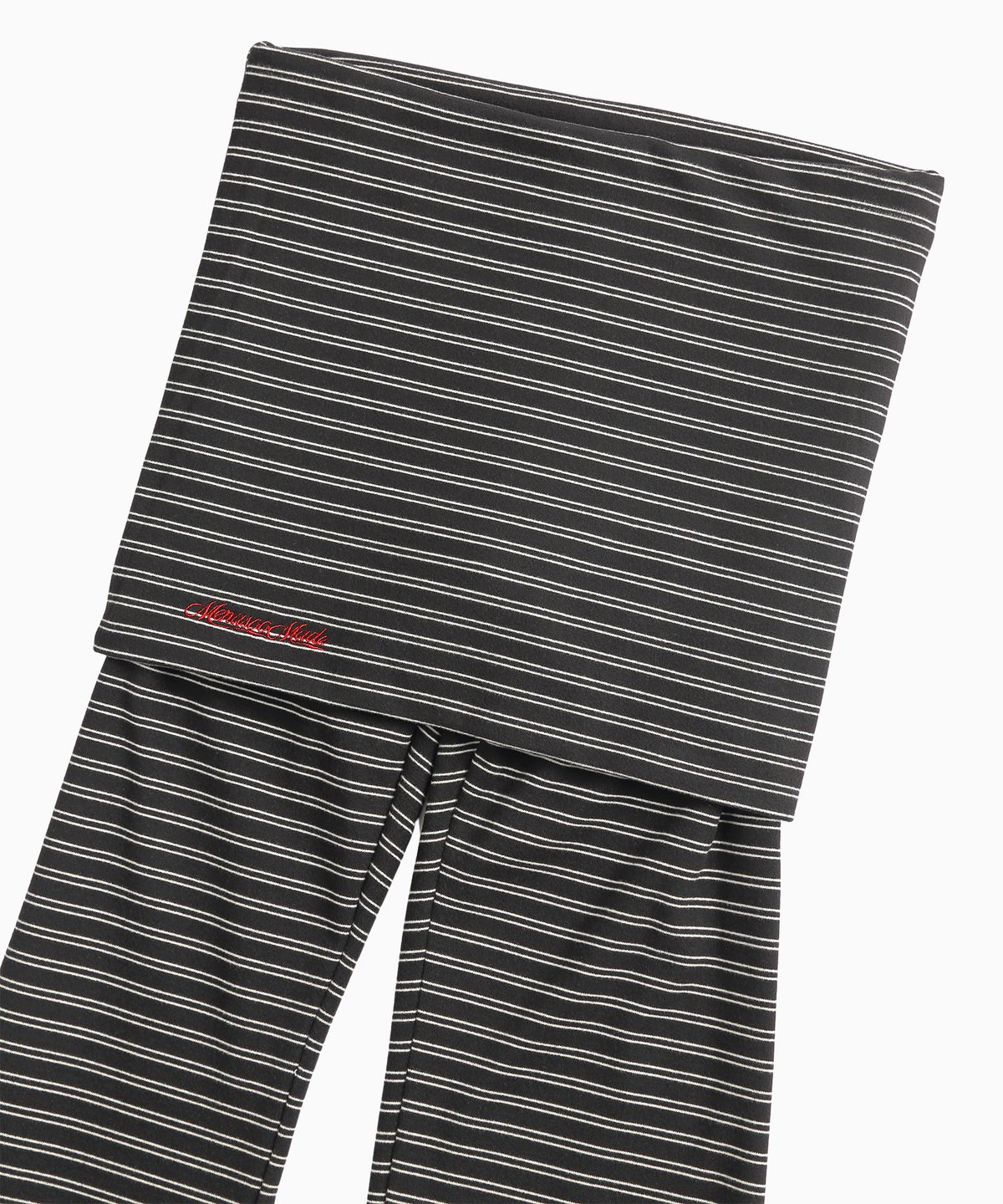 미나수(MENASOO) Brushed Striped Skirt Pants_Black