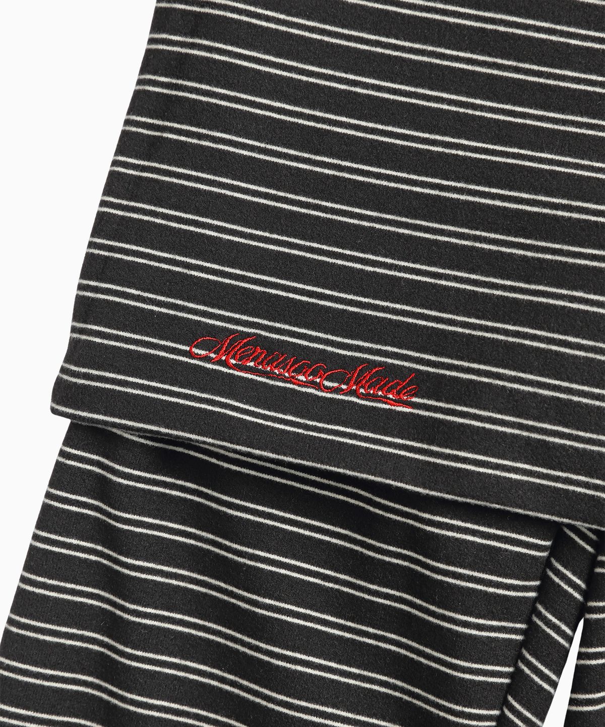 미나수(MENASOO) Brushed Striped Skirt Pants_Black