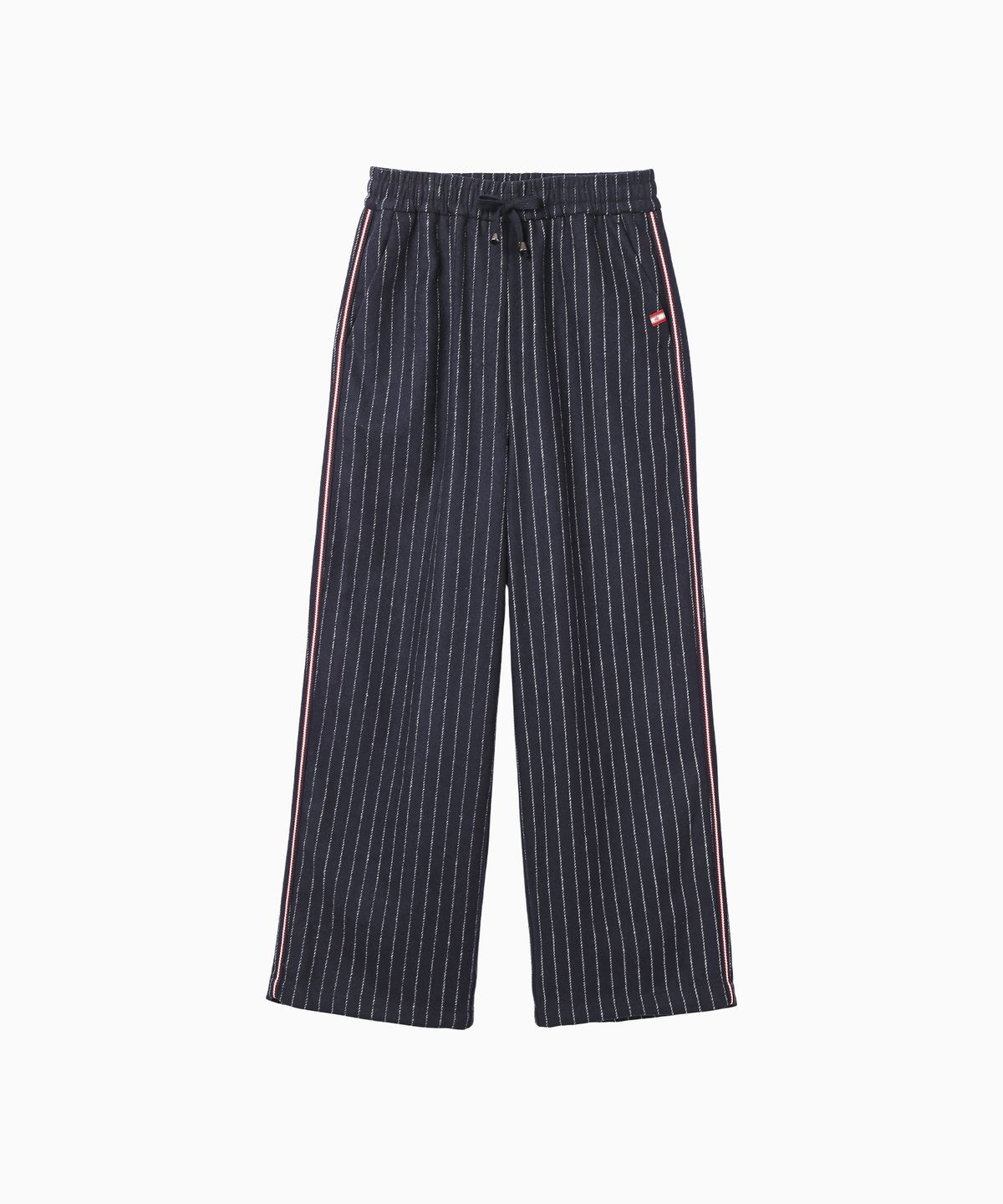 미나수(MENASOO) MNS Pinstripe Wide Brushed Pants_Navy