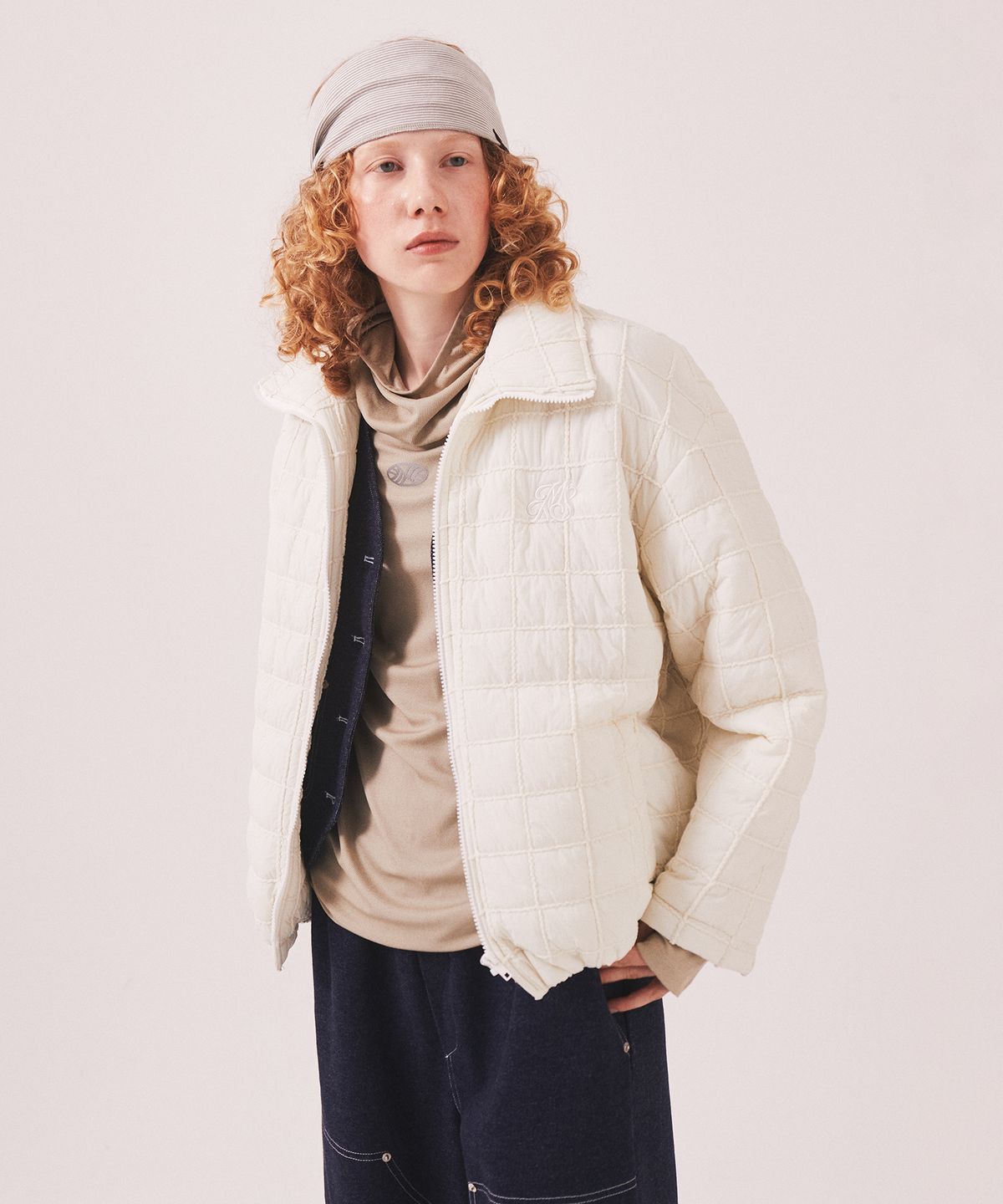 미나수(MENASOO) MNS Short Puffer Jacket_Ivory