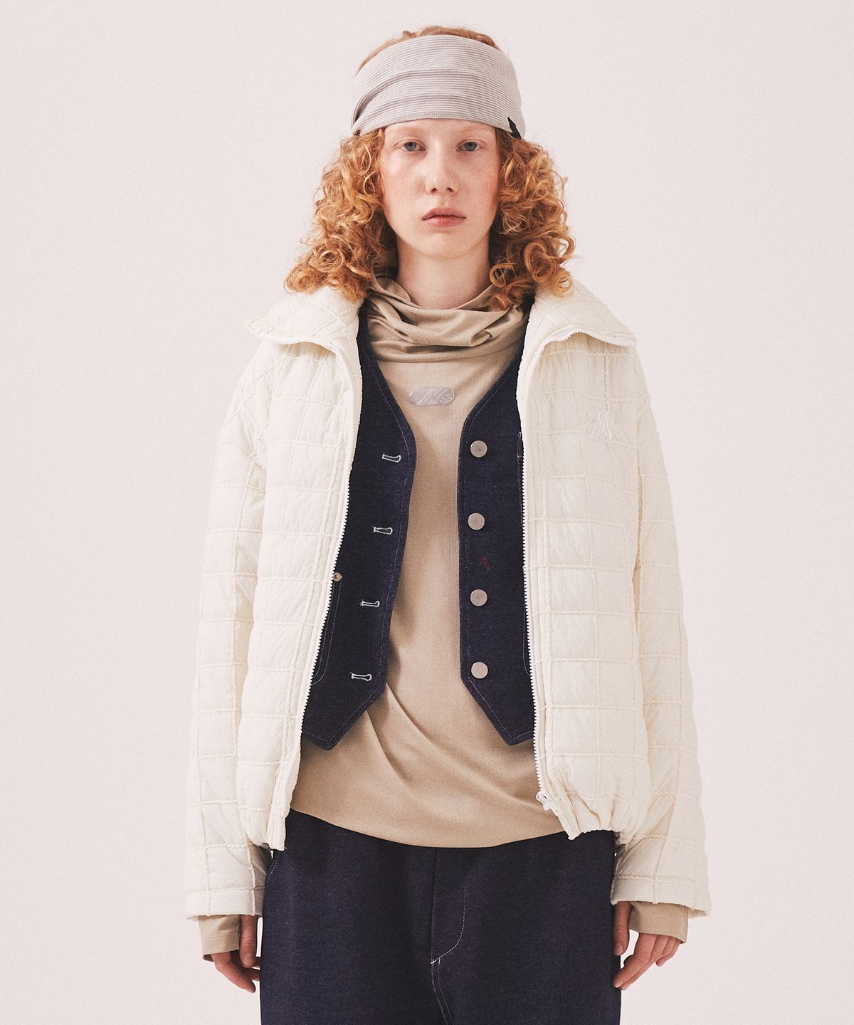 미나수(MENASOO) MNS Short Puffer Jacket_Ivory