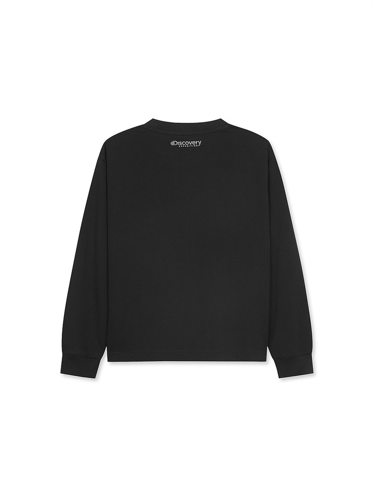 디스커버리 키즈(DISCOVERY KIDS) 키즈 에센셜 스몰로고 긴팔티셔츠 (BLACK)