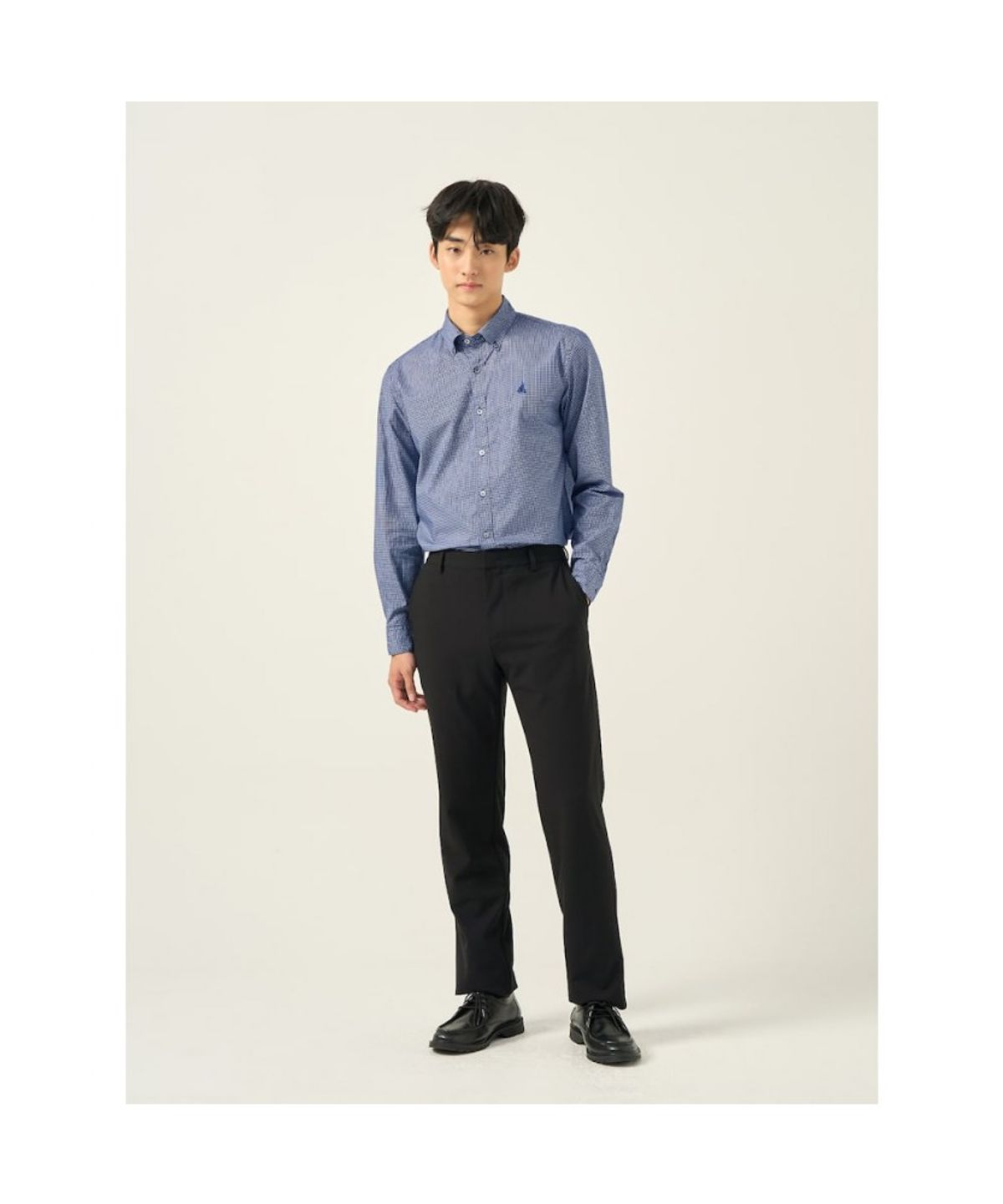 빈폴 멘(BEANPOLE MEN) 그리드 체크 셔츠  블루