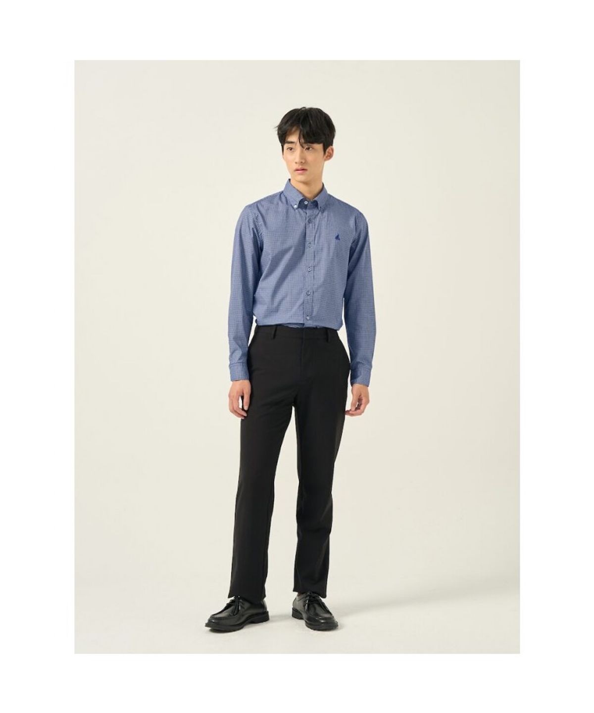 빈폴 멘(BEANPOLE MEN) 그리드 체크 셔츠  블루