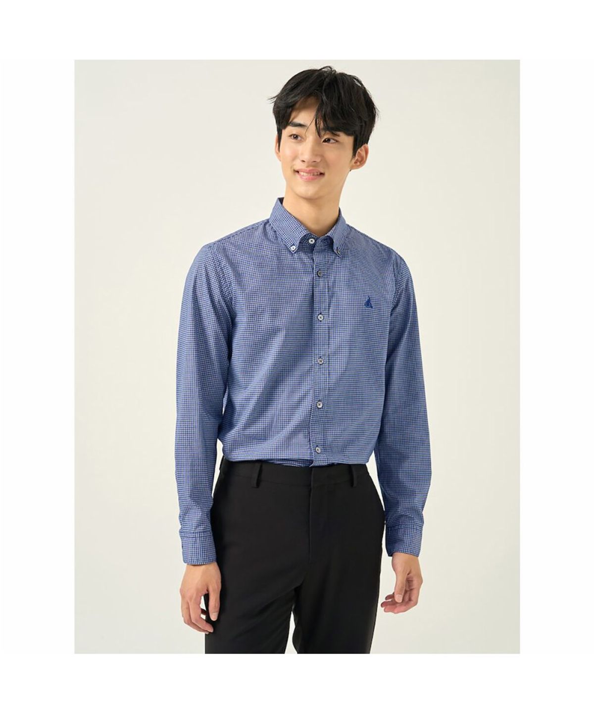 빈폴 멘(BEANPOLE MEN) 그리드 체크 셔츠  블루