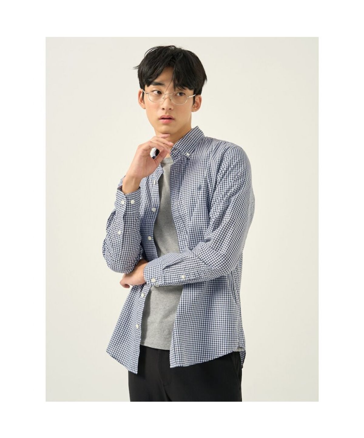 빈폴 멘(BEANPOLE MEN) 깅엄 체크 셔츠  애쉬