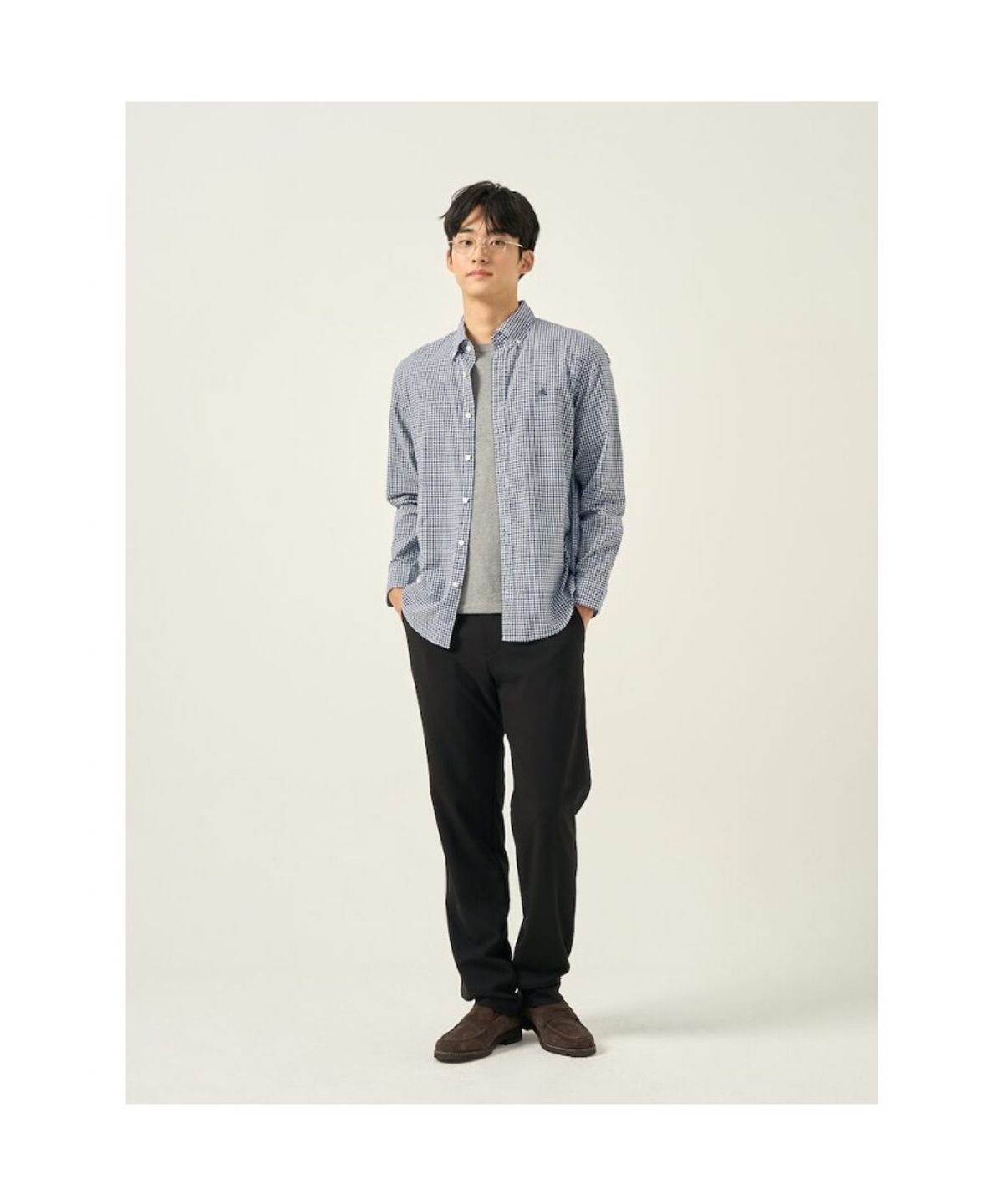 빈폴 멘(BEANPOLE MEN) 깅엄 체크 셔츠  애쉬