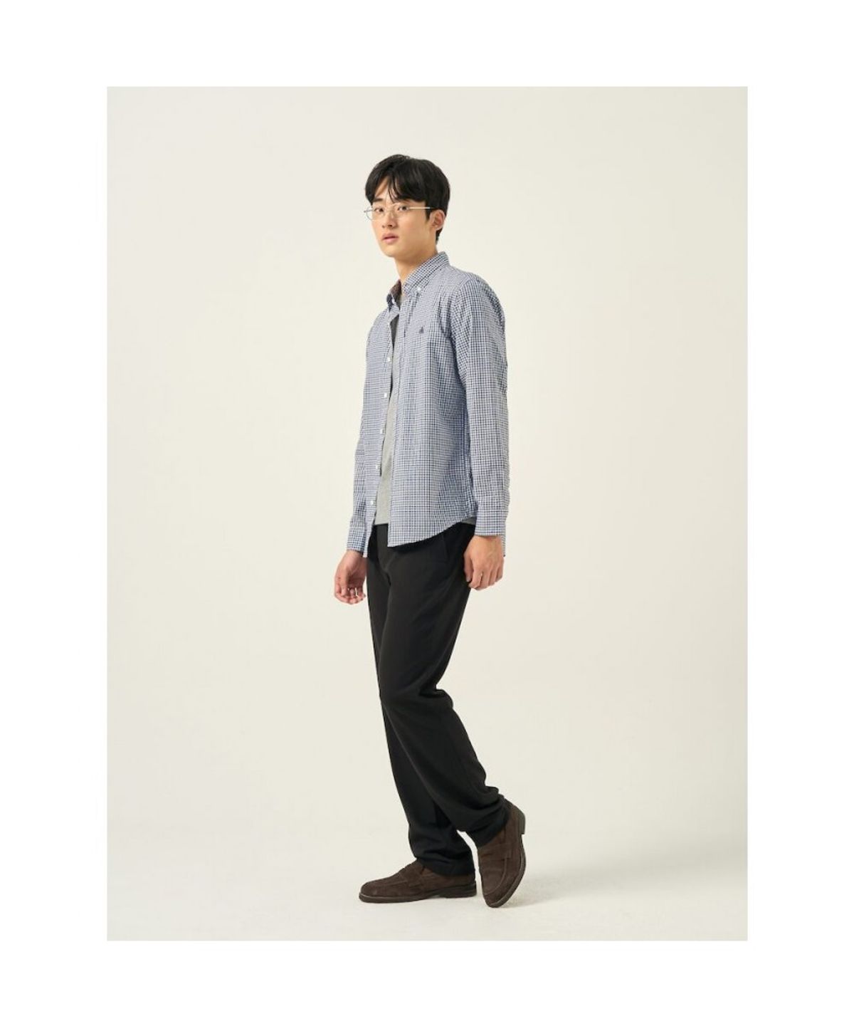 빈폴 멘(BEANPOLE MEN) 깅엄 체크 셔츠  애쉬