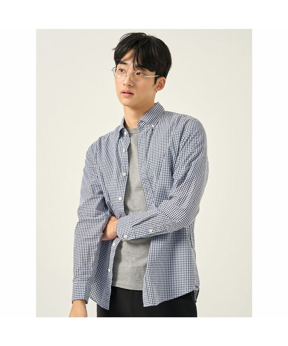 빈폴 멘(BEANPOLE MEN) 깅엄 체크 셔츠  애쉬