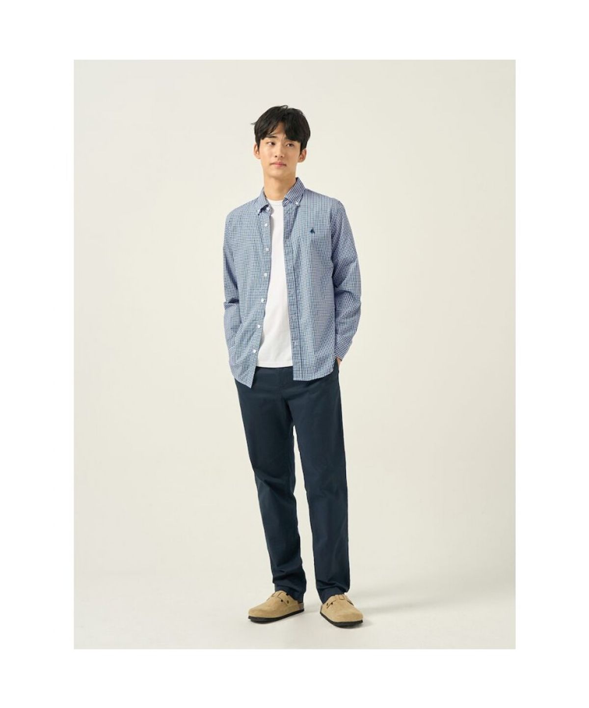 빈폴 멘(BEANPOLE MEN) 깅엄 체크 셔츠  그린