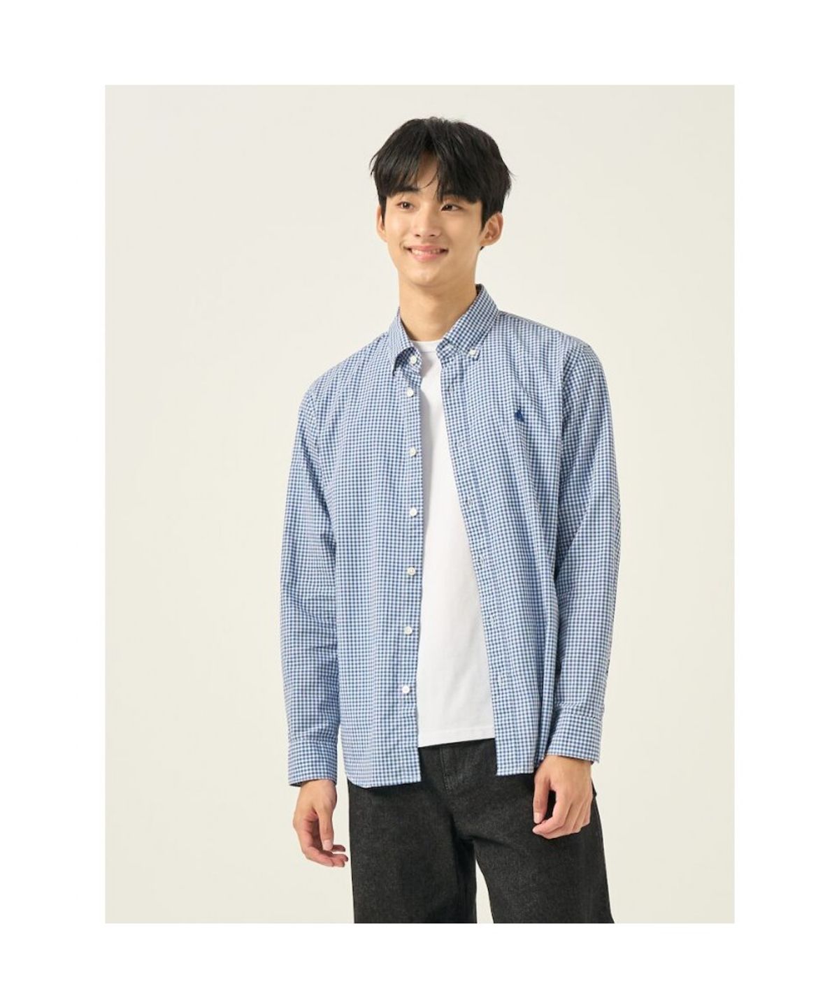 빈폴 멘(BEANPOLE MEN) 깅엄 체크 셔츠  로열 블루