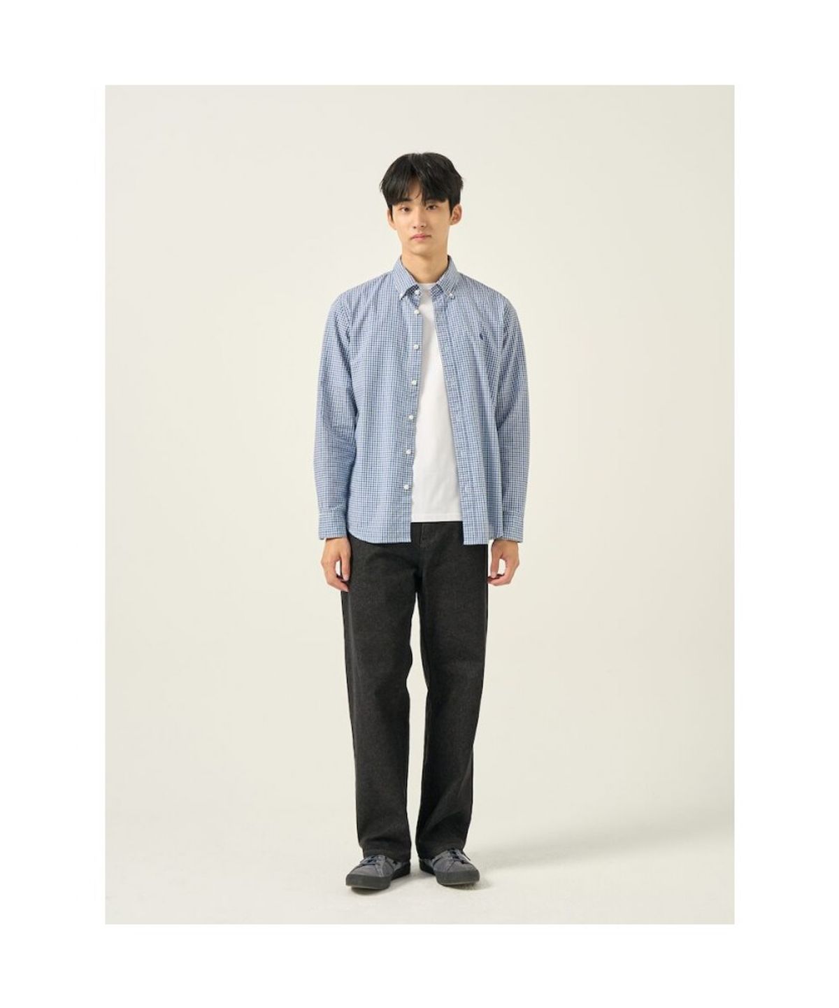 빈폴 멘(BEANPOLE MEN) 깅엄 체크 셔츠  로열 블루