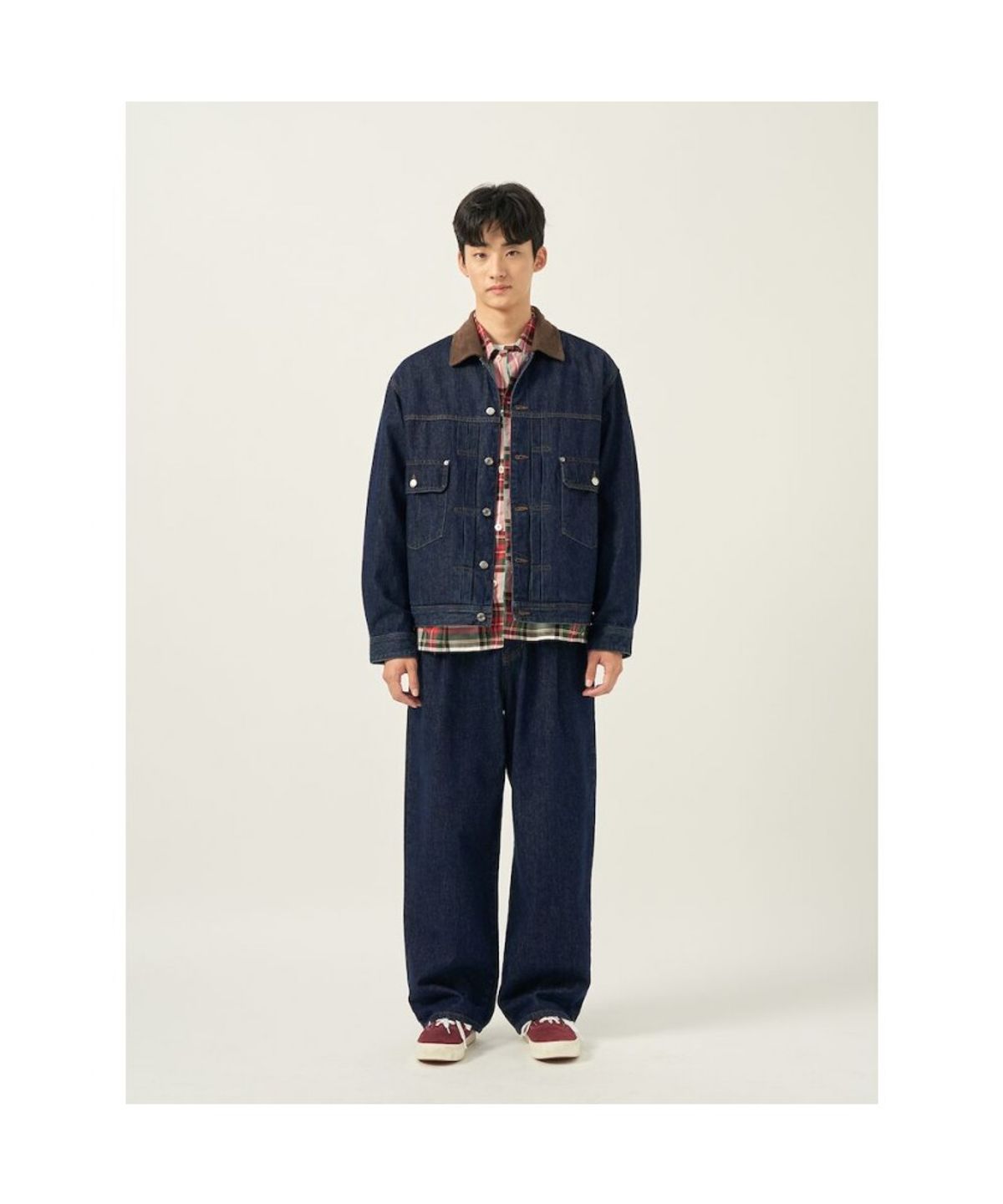 빈폴 멘(BEANPOLE MEN) [Reedition] 롤업 체크 셔츠  레드