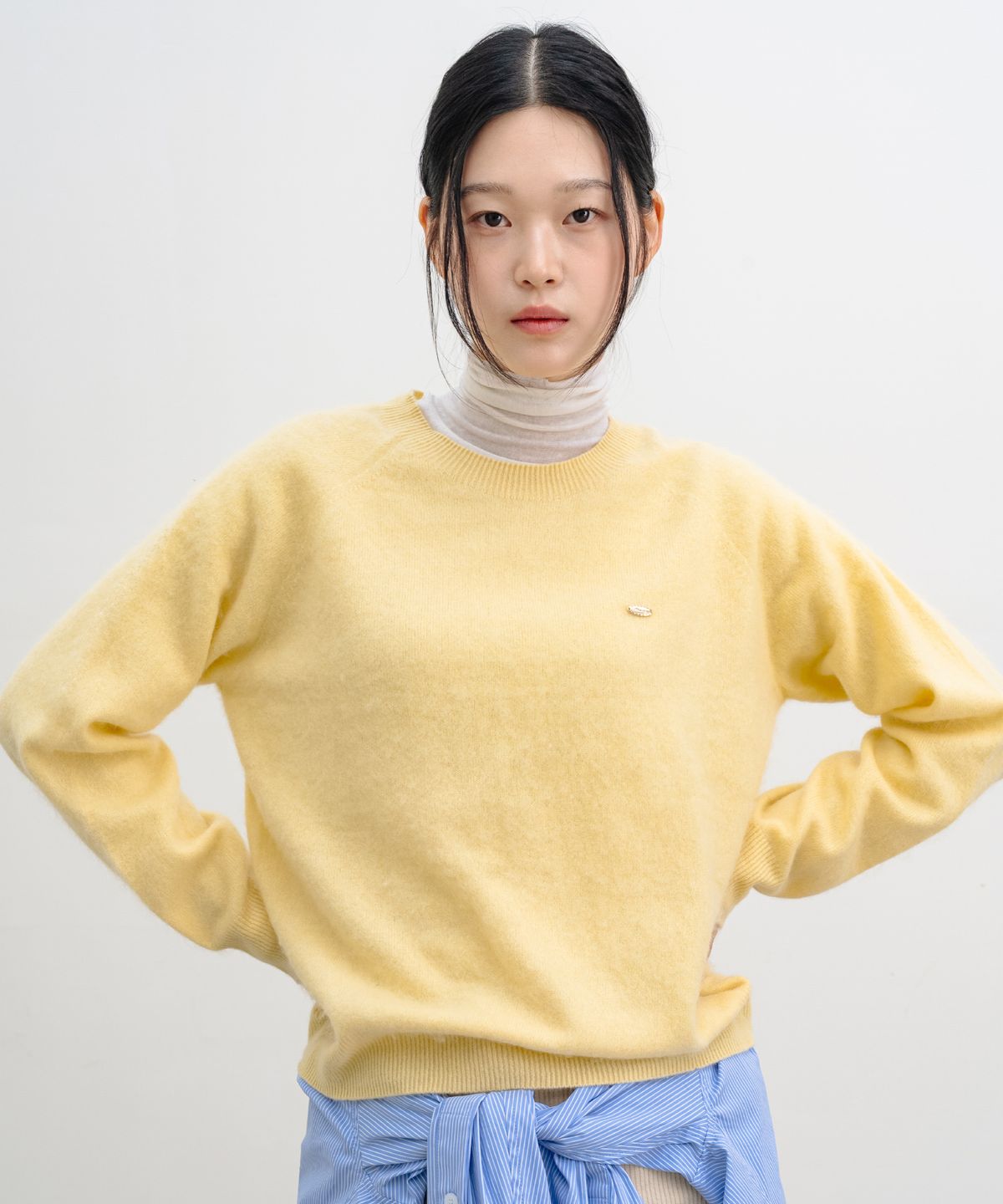 클루니(CLUNY) Fluffy Cashmere Wool Knit - Butter