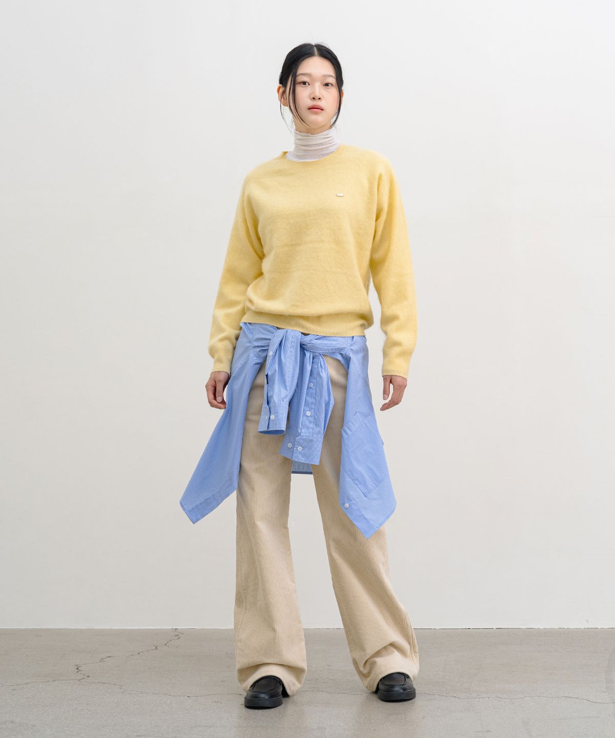 클루니(CLUNY) Fluffy Cashmere Wool Knit - Butter