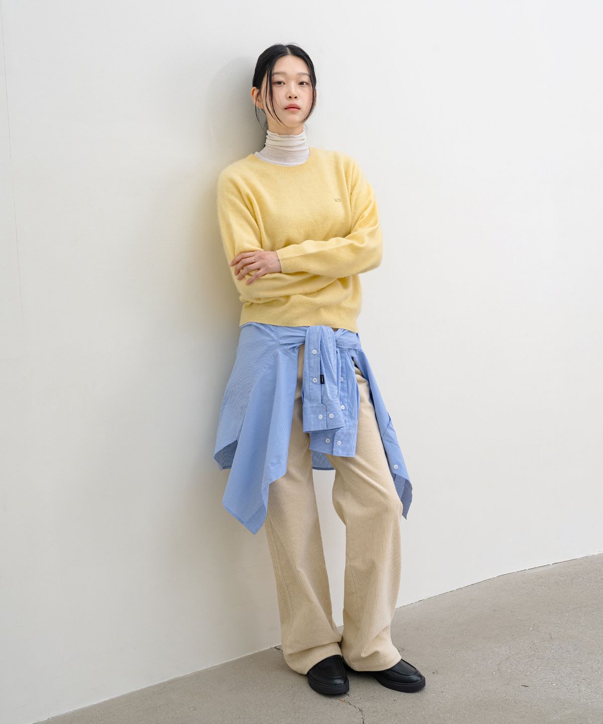 클루니(CLUNY) Fluffy Cashmere Wool Knit - Butter