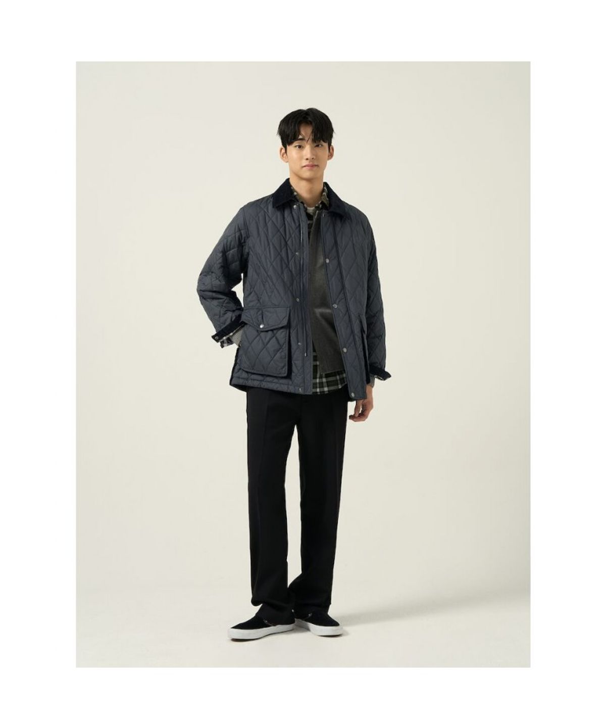 빈폴 멘(BEANPOLE MEN) 울 혼방 세미와이드 슬랙스  블랙