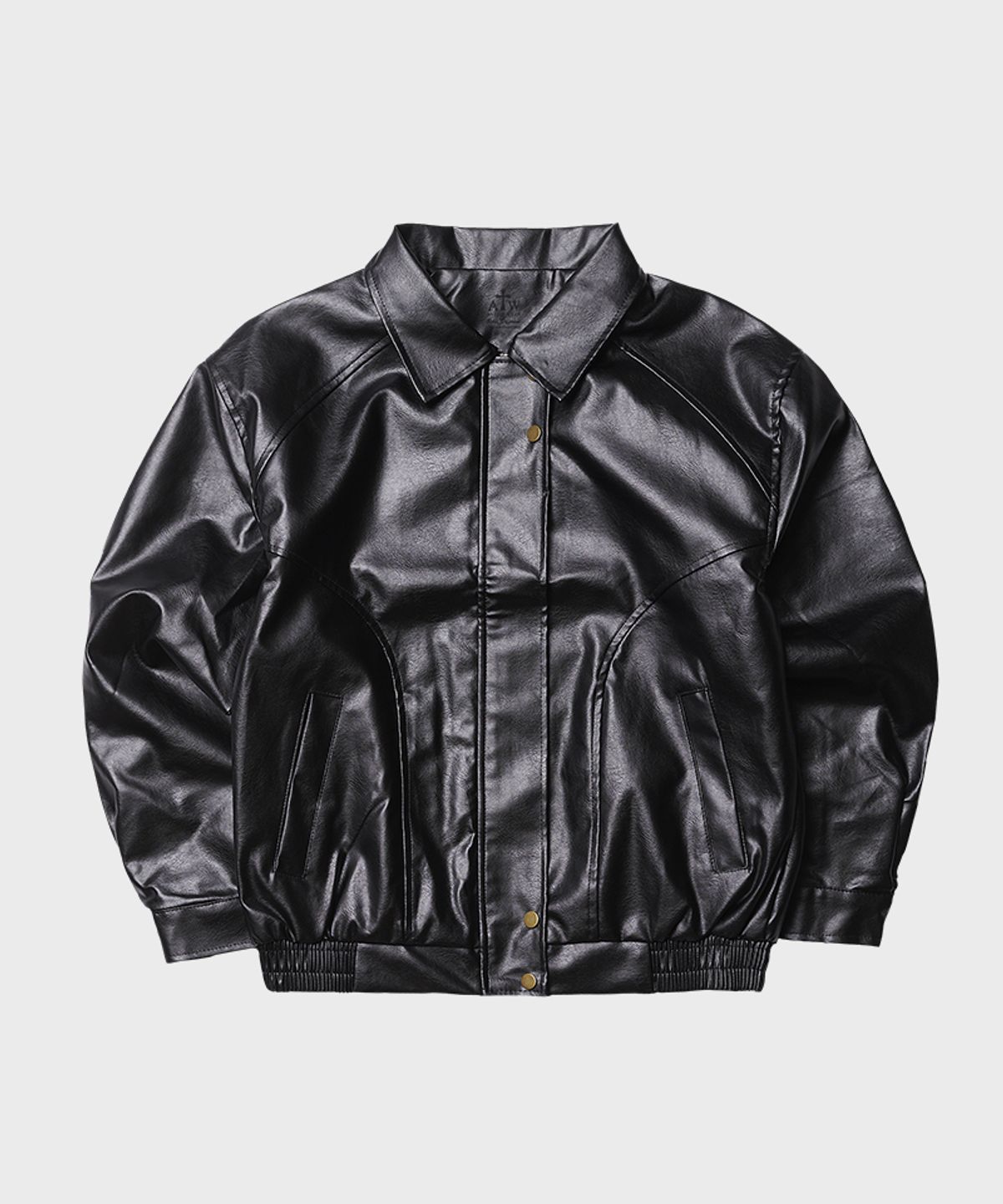 아티스트웨어(ARTISTWEAR) [2COLORS] 오버핏 블루종 비건 레더 자켓