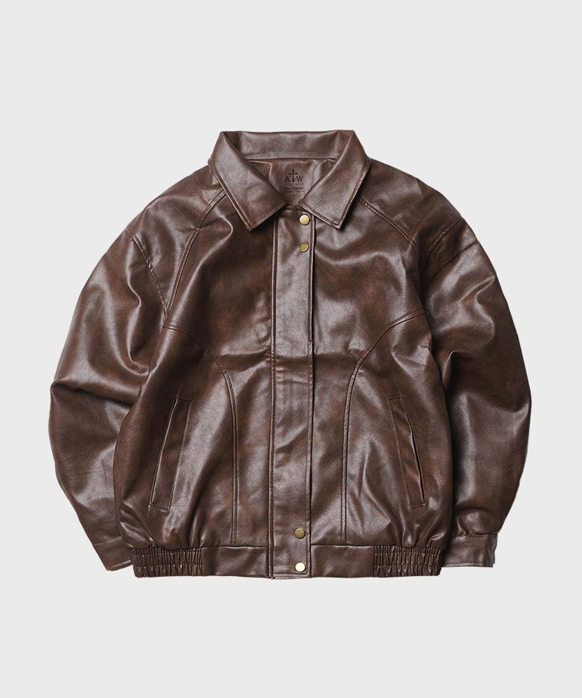 아티스트웨어(ARTISTWEAR) [2COLORS] 오버핏 블루종 비건 레더 자켓
