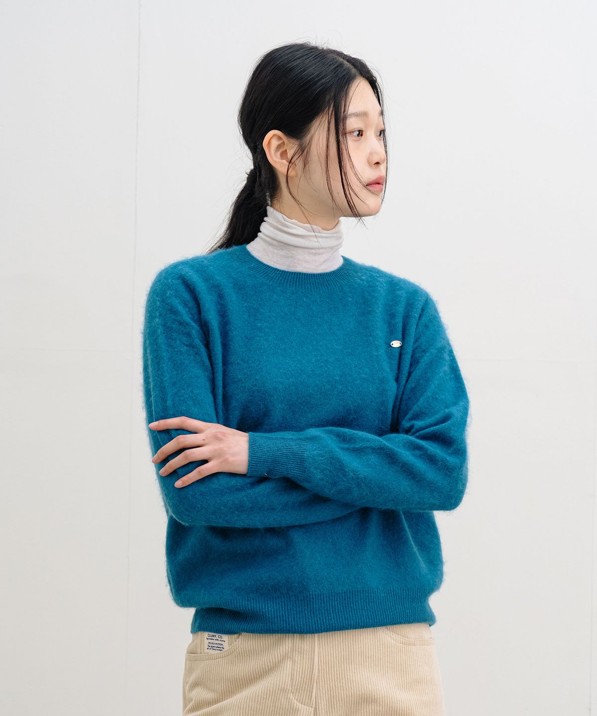 클루니(CLUNY) Fluffy Cashmere Wool Knit - Blue