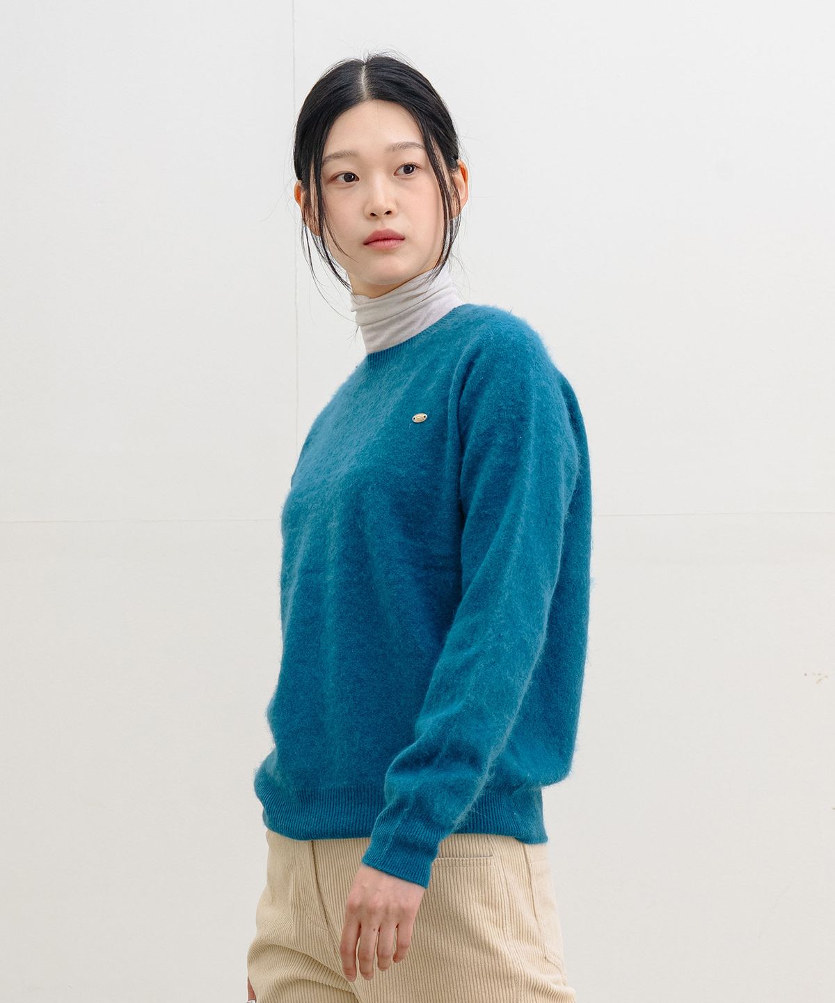 클루니(CLUNY) Fluffy Cashmere Wool Knit - Blue