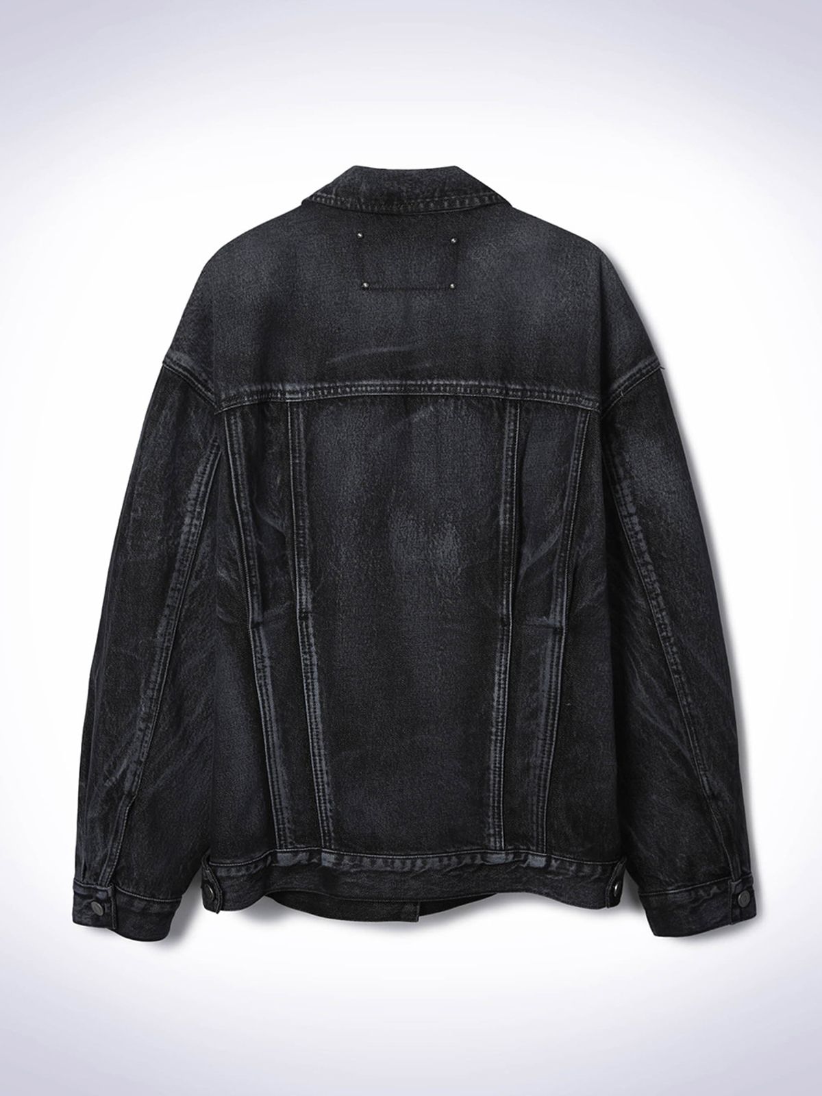 하우스공칠이씨(HAUS072C) HAND BRUSHED DENIM JACKET BLACK