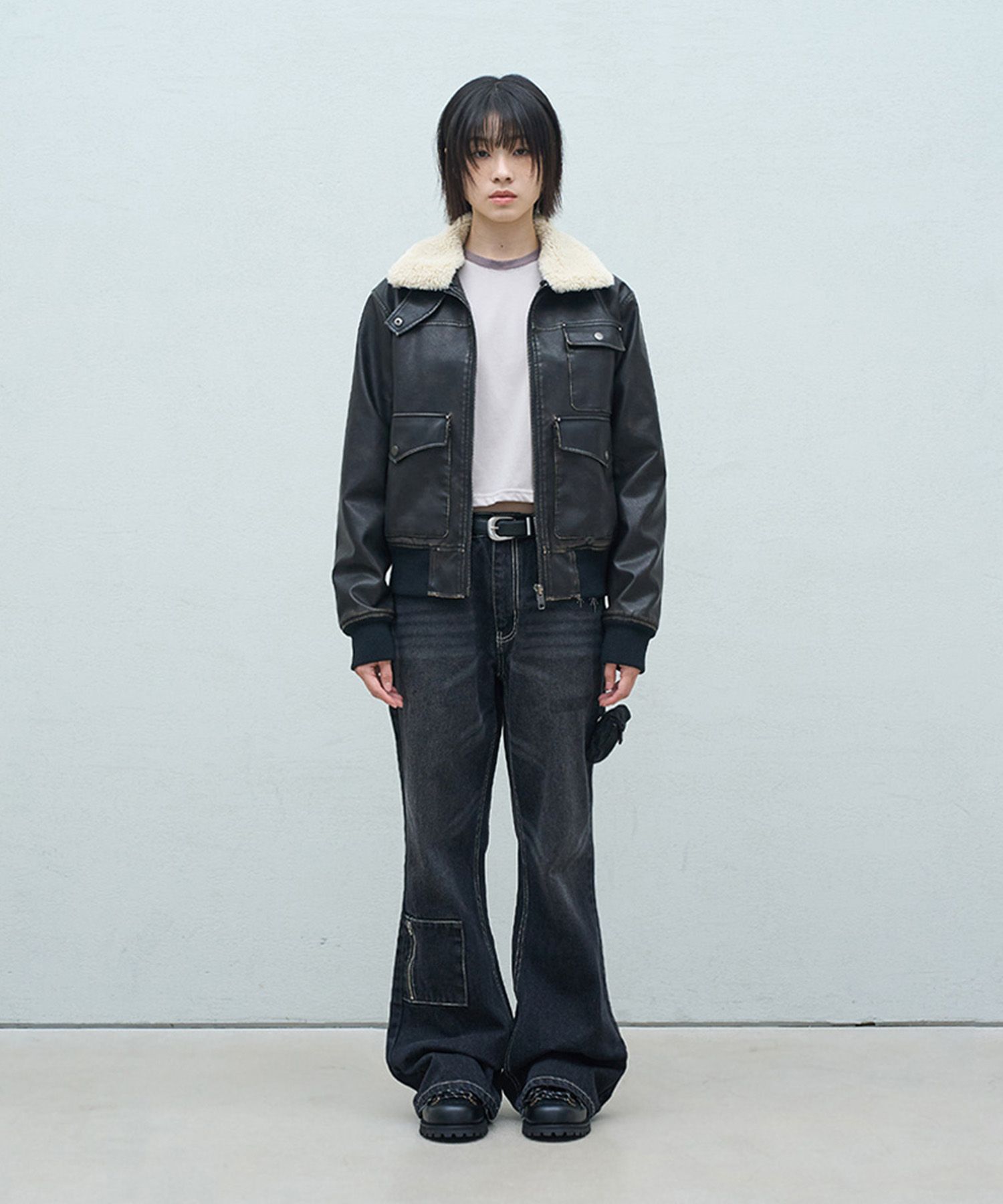 MUSINSA公式 | SUPERSUB カラーデタッチャブルA2レザージャケット