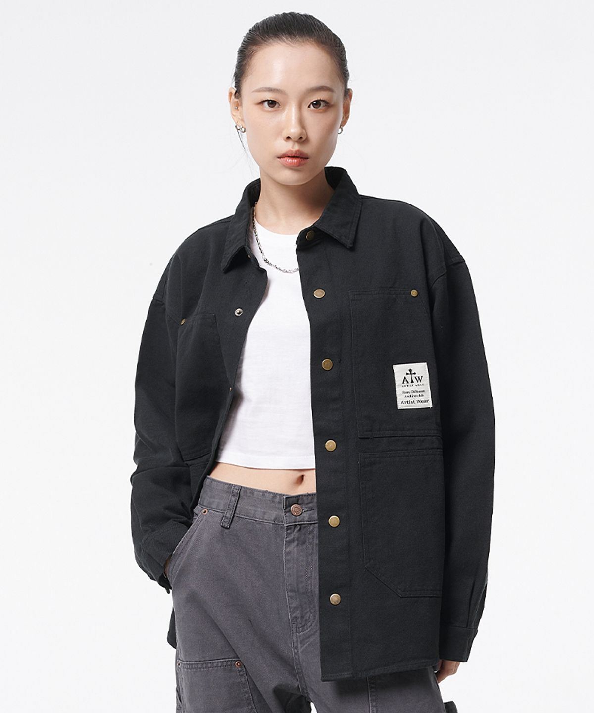 아티스트웨어(ARTISTWEAR) 빈티지 코튼 워크 셔츠 자켓