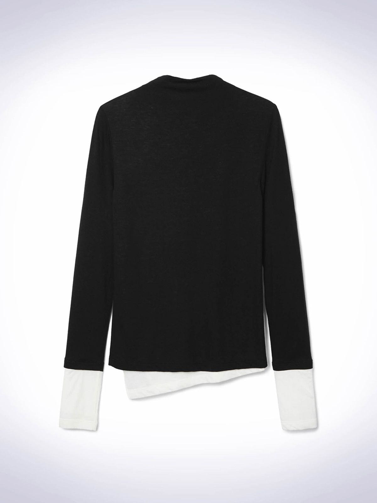 하우스공칠이씨(HAUS072C) UNBALANCED LAYERED T-SHIRTS BLACK
