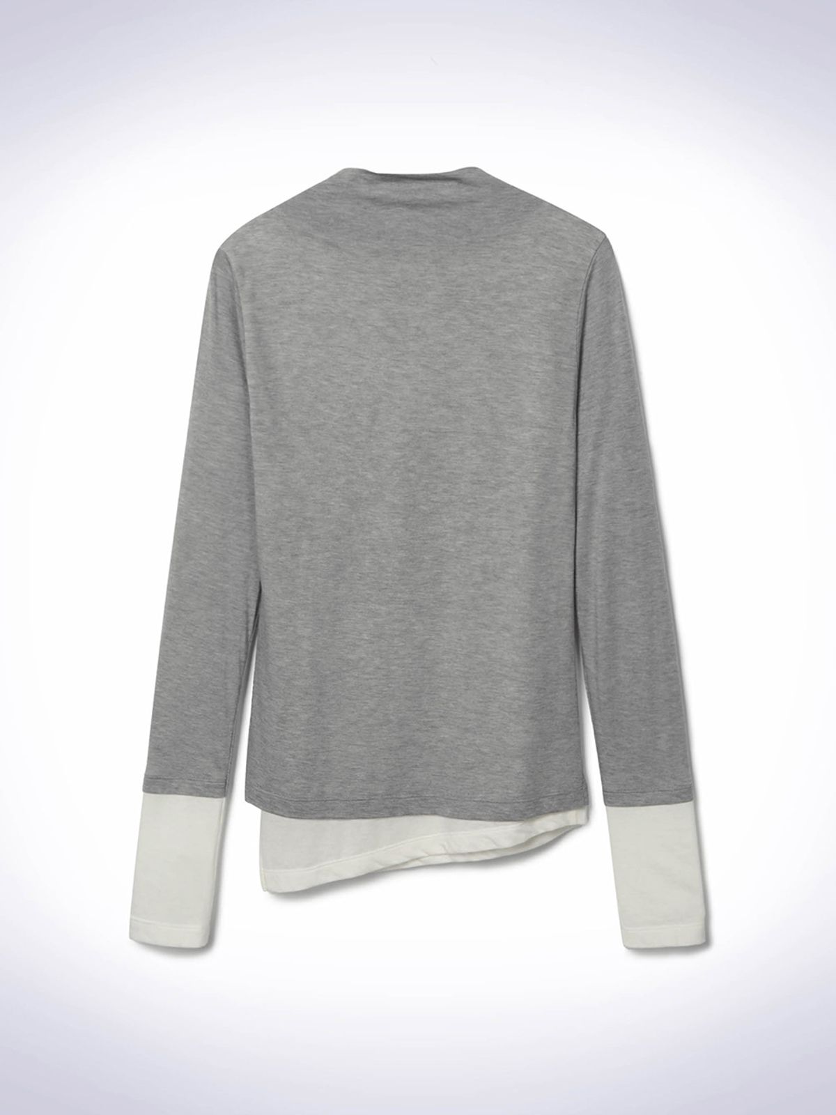 하우스공칠이씨(HAUS072C) UNBALANCED LAYERED T-SHIRTS LIGHT GREY