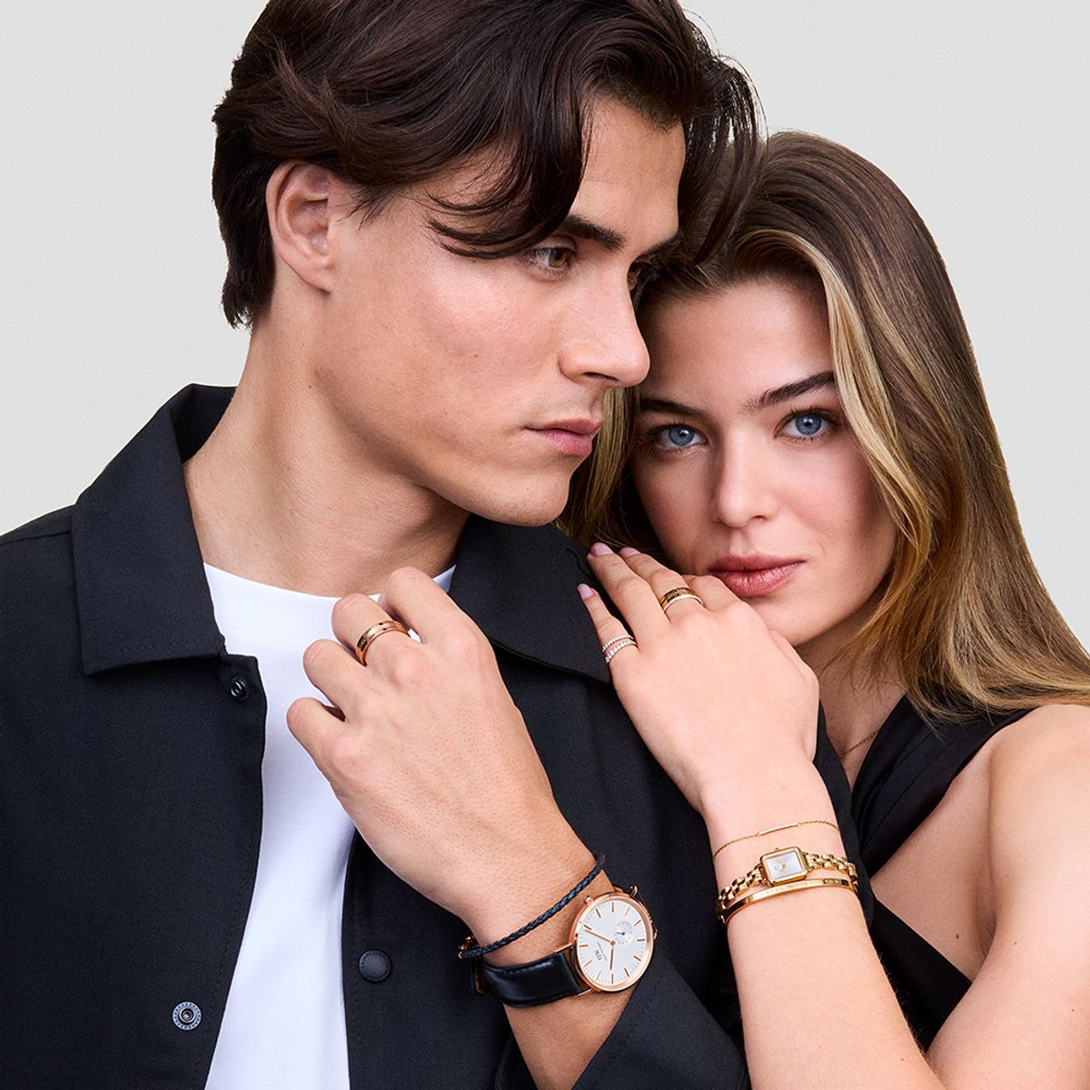 다니엘 웰링턴(DANIEL WELLINGTON) CLASSIC MULTI-EYE 멀티아이 로즈골드 남자 손목 가죽시계