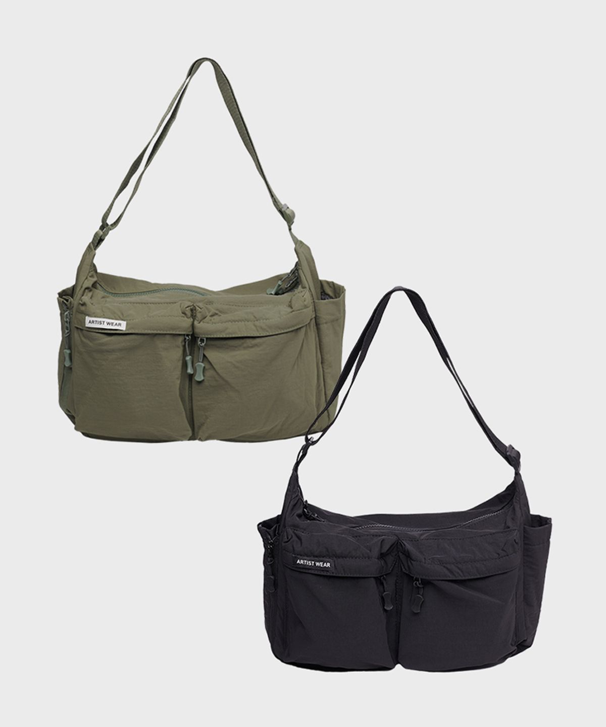 아티스트웨어(ARTISTWEAR) [2COLORS] 멀티 포켓 스퀘어 크로스백