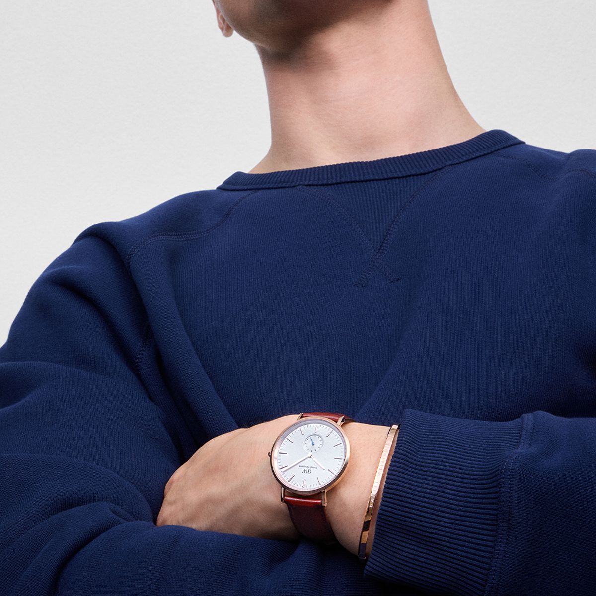 다니엘 웰링턴(DANIEL WELLINGTON) CLASSIC MULTI-EYE 남자 브라운 빈티지 가죽스트랩 패션시계